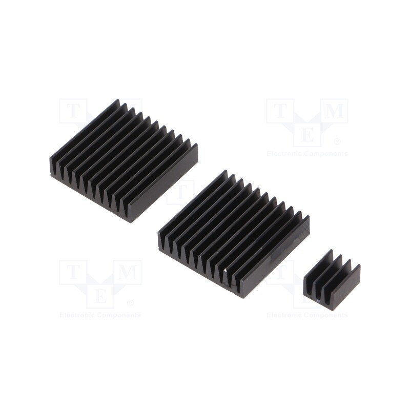 1 pcs x TEKO - RPI-COOLKIT.9 - Heatsink: extruded, grilled, Raspberry Pi, black, aluminium