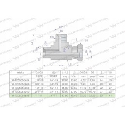 Asymmetrical hydraulic tee inch bba 1