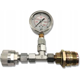 Pressure gauge with a set of 400 screw-on quick connectors
