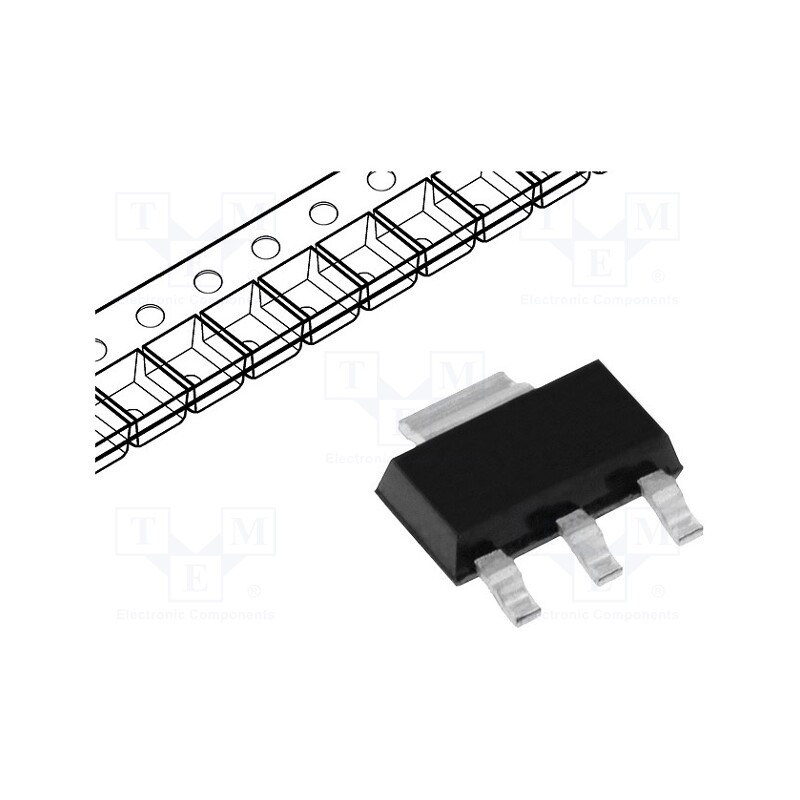 1 pcs x MICROCHIP TECHNOLOGY - MCP1755S-5002E/DB - IC: voltage regulator, LDO,linear,fixed, 5V, 0.3A, SOT223-3, SMD