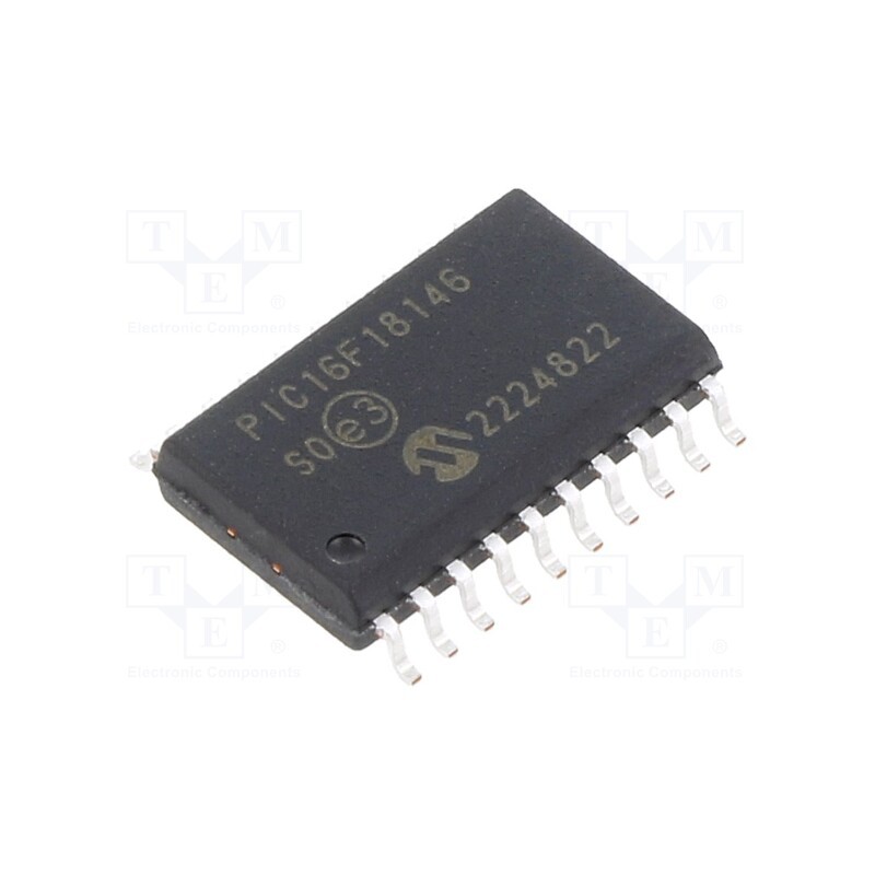 1 pcs x MICROCHIP TECHNOLOGY - PIC16F18146-I/SO - IC: PIC microcontroller, 28kB, 1.8÷5.5VDC, SMD, SOIC20, PIC16