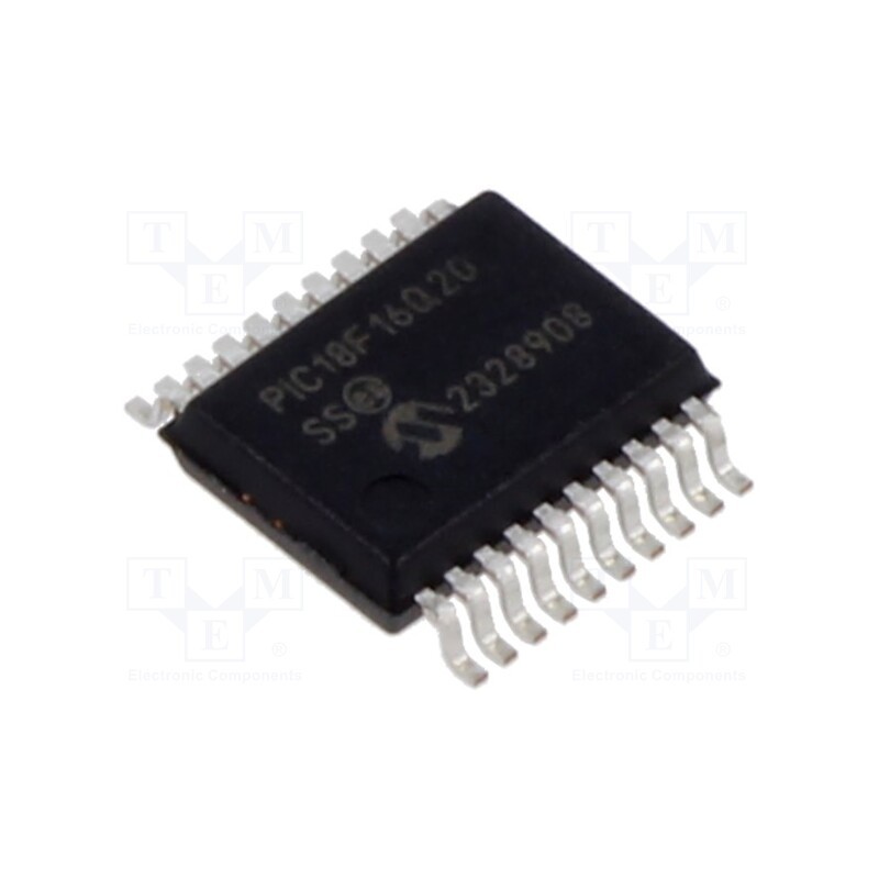 1 pcs x MICROCHIP TECHNOLOGY - PIC18F16Q20-I/SS - IC: PIC microcontroller, 64kB, 64MHz, 1.8÷5.5VDC, SMD, SSOP20