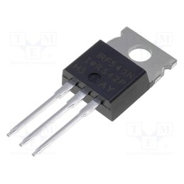 1 pcs x INFINEON TECHNOLOGIES - IRF540NPBF - Transistor: N-MOSFET, unipolar, 100V, 33A, 140W, TO220AB