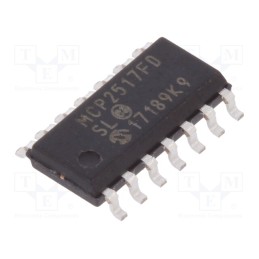 1 pcs x MICROCHIP TECHNOLOGY - MCP2517FD-H/SL - IC: CAN controller, GPIO, 8Mbps, 2.7÷5.5VDC, SO14, -40÷150°C