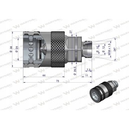 Hydraulic quick connector Euro socket M18x1 5 external