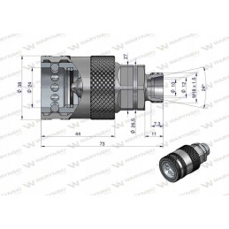 Hydraulic quick connector Euro socket M18x1 5 external