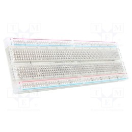 1 pcs x MIKROE - BREADBOARD CLEAR SELF-ADHESIVE 830 POINT - Expansion board, 165x54x8.3mm, Board: prototyping,solderless