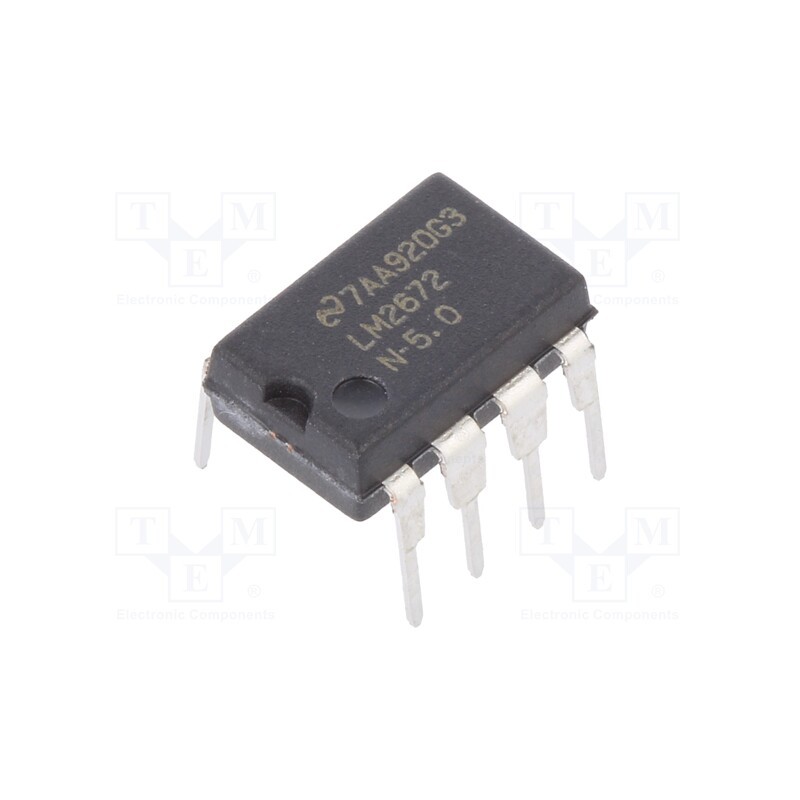 1 pcs x TEXAS INSTRUMENTS - LM2672N-5.0/NOPB - IC: PMIC, DC/DC converter, Uin: 6.5÷40VDC, Uout: 5VDC, 1A, DIP8, Ch: 1