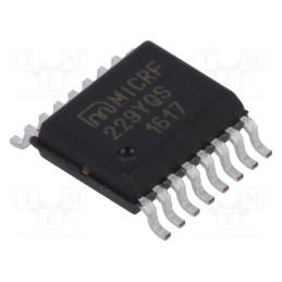 1 pcs x MICROCHIP TECHNOLOGY - MICRF229YQS - IC: RF receiver, serial,transparent, QSOP16, 3.5÷5.5VDC, -112dBm