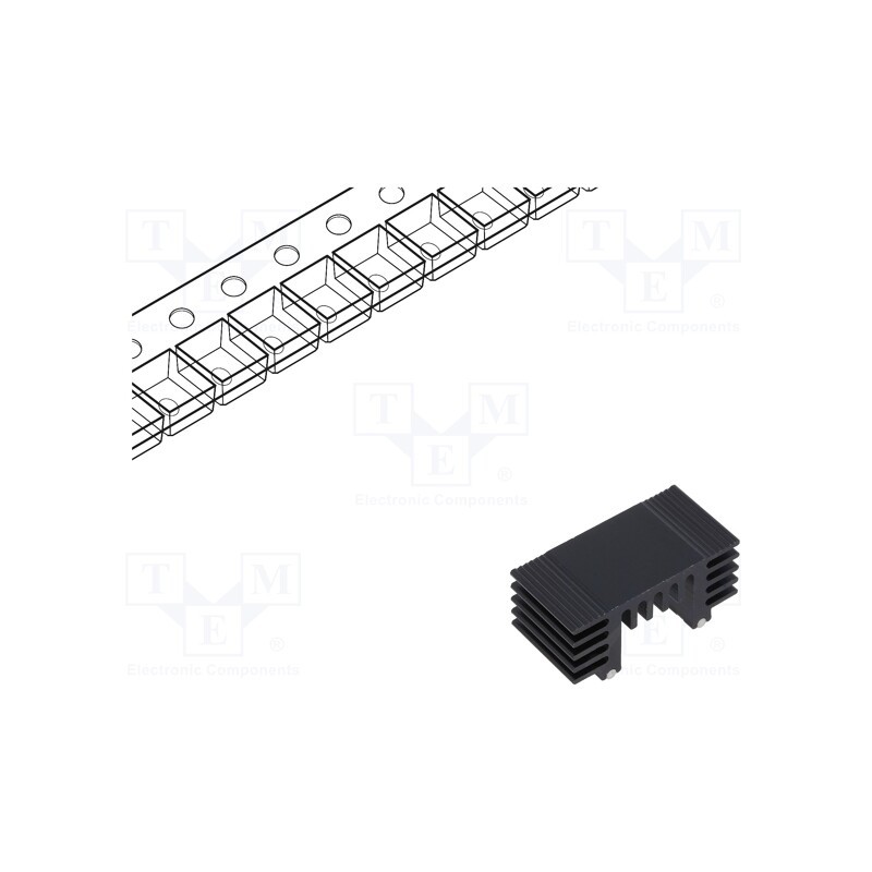 1 pcs x OHMITE - DA-T263-201E-TR - Heatsink: extruded, TO252,TO263, black, L: 12.7mm, W: 25.9mm, D