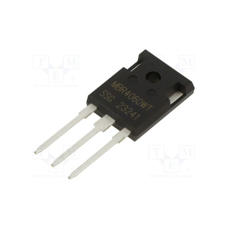 1 pcs x SMC DIODE SOLUTIONS - MBR4060WT - Diode: Schottky rectifying, THT, 60V, 40A, TO247AD, , Ir: 1mA