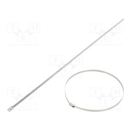 100 pcs x BM GROUP - BMS3745 - Cable tie, L: 360mm, W: 4.6mm, stainless steel AISI 304, 890N