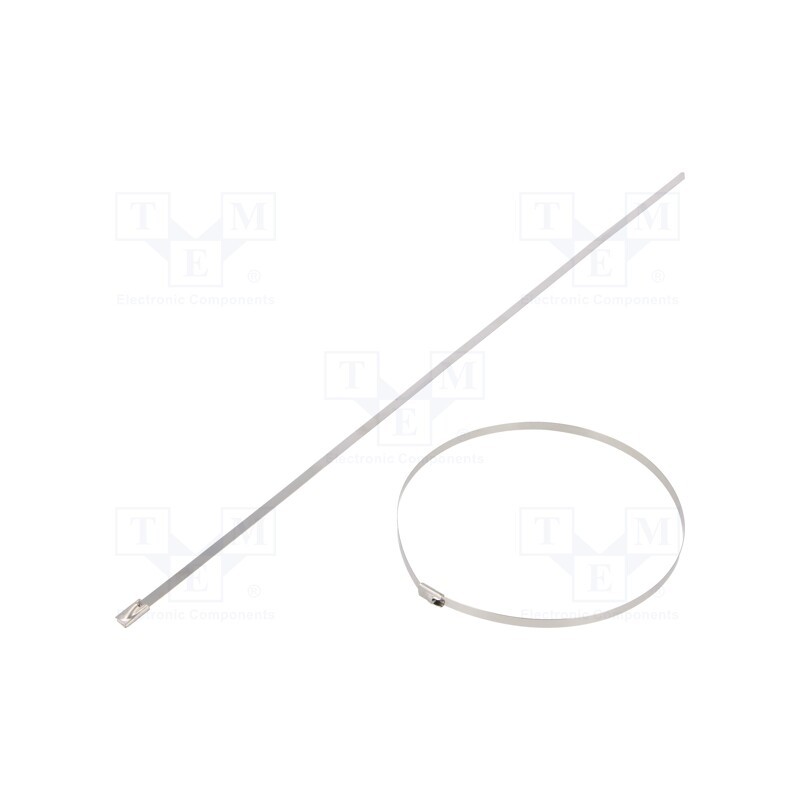 100 pcs x BM GROUP - BMS3745 - Cable tie, L: 360mm, W: 4.6mm, stainless steel AISI 304, 890N