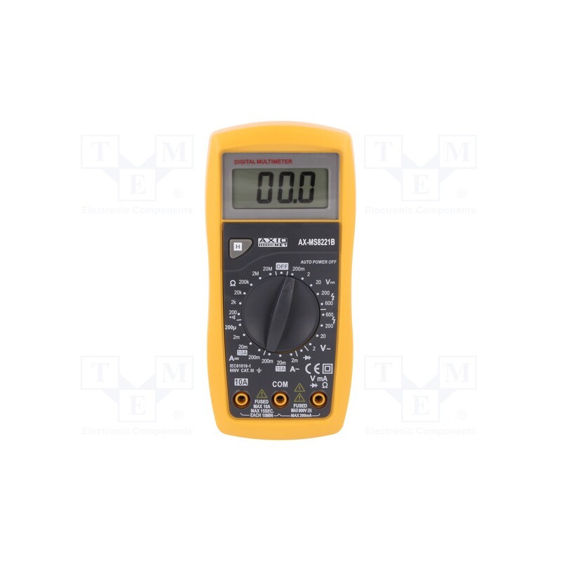 1 pcs x AXIOMET - AX-MS8221B - Digital multimeter, LCD, 3,5 digit (1999), 2,5x/s