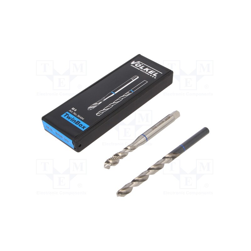 1 set x Vu00d6LKEL - 36494 - Tap, high speed steel cobalt HSS-E, M8, 1.25, ISO2/6H, C/39°RSP