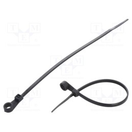100 pcs x FIX&FASTEN - FIX-M-3.6X170S/BK - Cable tie, with a hole for screw mounting, L: 170mm, W: 3.6mm