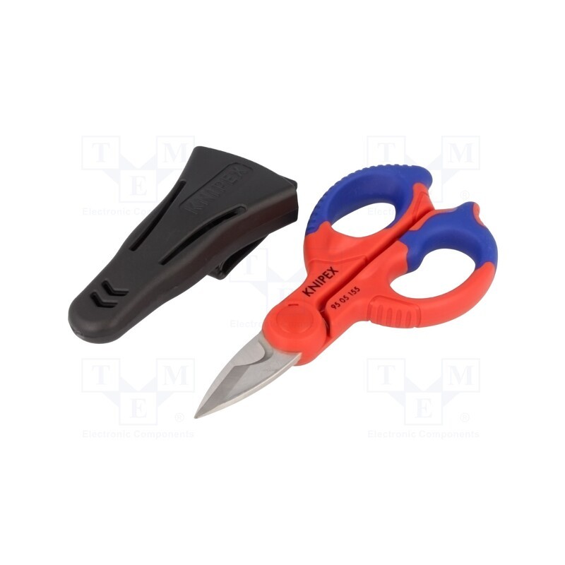 1 pcs x KNIPEX - 95 05 155SB - Scissors, for cables,electrical work, 155mm, Blade: about 56 HRC