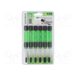 1 set x ENGINEER - DK-14 - Kit: screwdrivers, 6-angles socket, Equipment: stand, 6pcs.