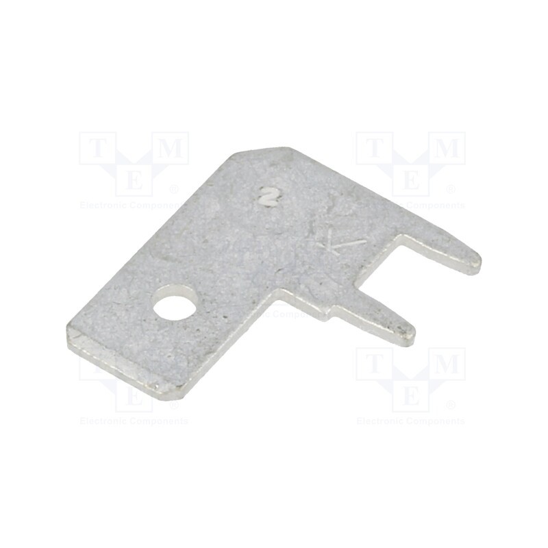 5 pcs x KEYSTONE - 4966 - Terminal: flat, 6.4mm, 0.8mm, male, THT, brass, tinned, angled 90°