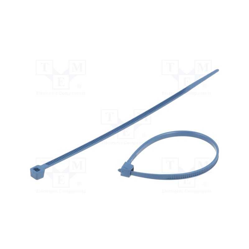 100 pcs x BM GROUP - BMBX1025 - Cable tie, with metal, L: 100mm, W: 2.5mm, polyamide, 80N, blue