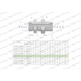 Hydraulic connector bb m22x1 5 15l xsv warynski