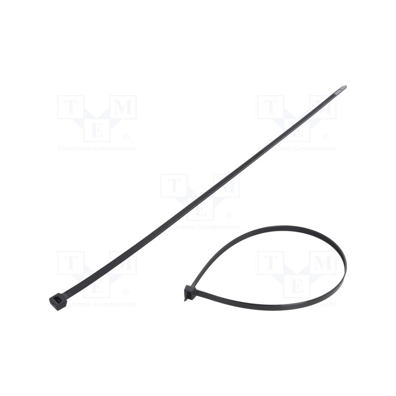 100 pcs x FIX&FASTEN - FIX-S-7.6X450S/BK - Cable tie, L: 450mm, W: 7.6mm, polyamide, 533N, black, Ømax: 130mm