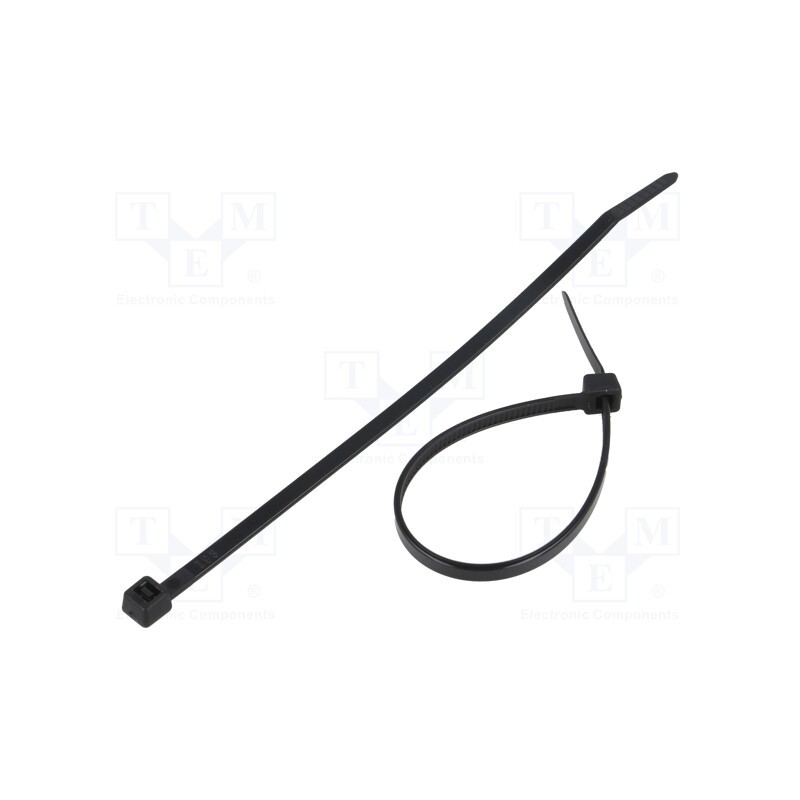 100 pcs x FIX&FASTEN - FIX-S-3.6X140/BK - Cable tie, L: 140mm, W: 3.6mm, polyamide, 177N, black, Ømax: 33mm