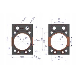 Head gasket c 360 4 pcs, copper silicone fitting