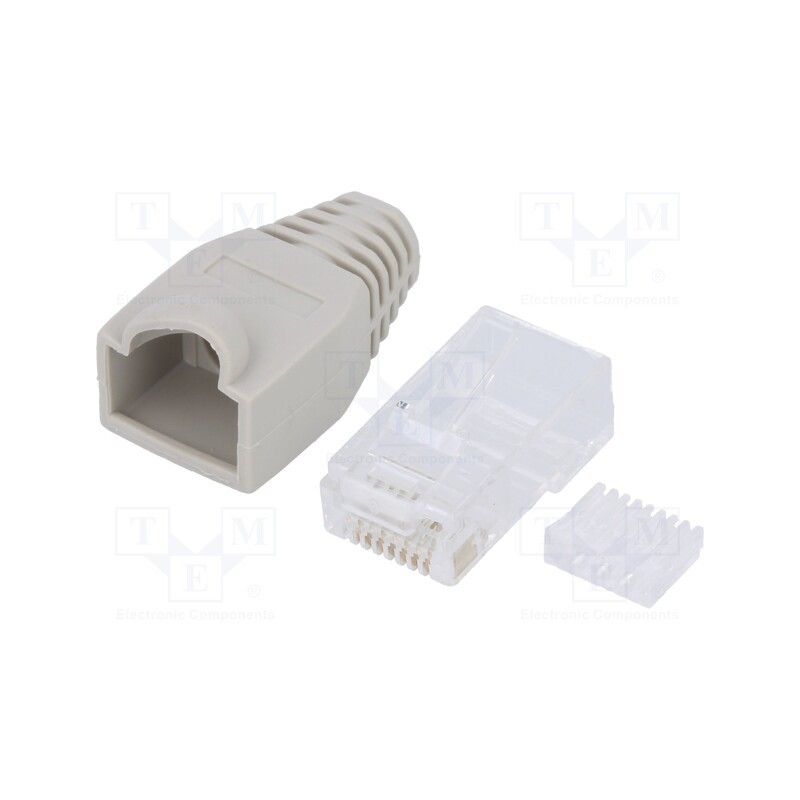 5 pcs x LOGILINK - MP0023 - Plug, RJ45, PIN: 8, Cat: 6, unshielded,with protection, Layout: 8p8c