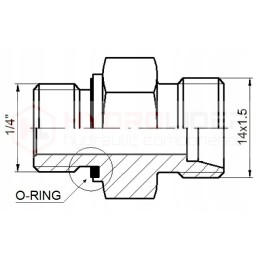 Straight hydraulic connection, nipple 1 4 14