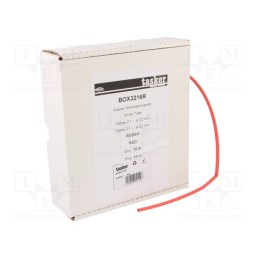 1 pcs x TASKER - BOX 3216 R - Heat shrink sleeve, glueless, 2: 1, 3.2mm, L: 10m, red, polyolefine