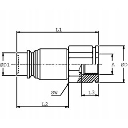 Skv quick connector m plug 1 4 internal thread 1 4