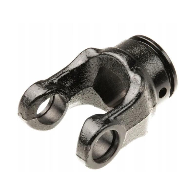 Fork on a profiled pipe with a spring ring