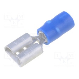 5 pcs x NICHIFU - TMDV 630820-F-BLU - Terminal: flat, 6.3mm, 0.8mm, female, 2mm2, crimped, for cable