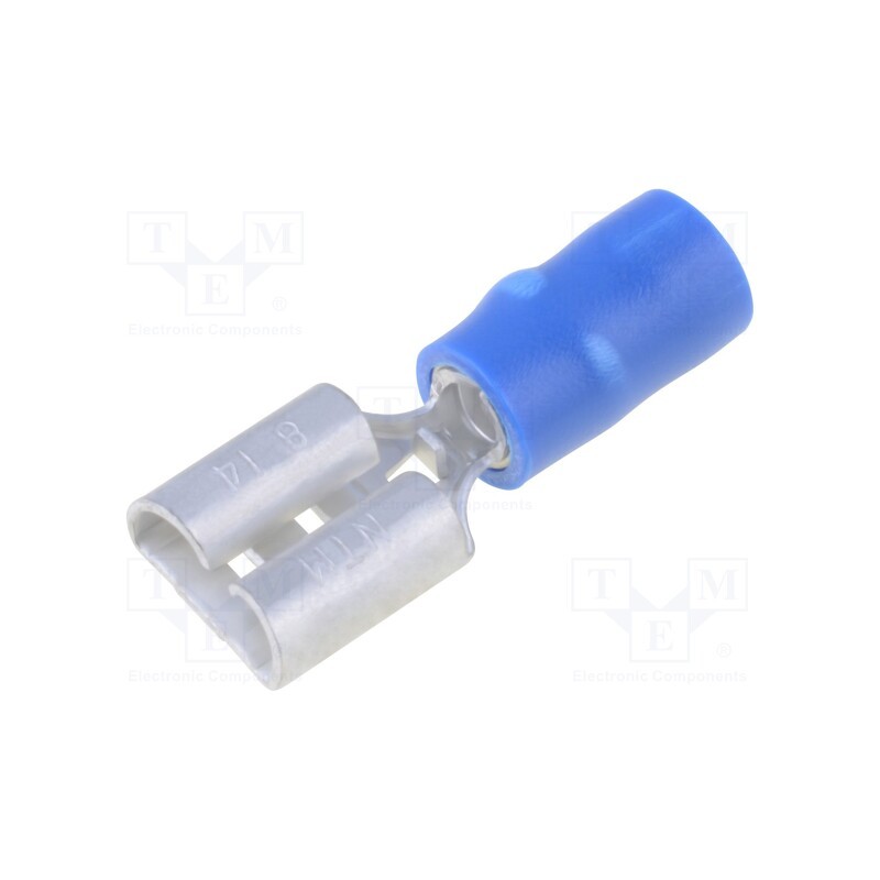 5 pcs x NICHIFU - TMDV 630820-F-BLU - Terminal: flat, 6.3mm, 0.8mm, female, 2mm2, crimped, for cable