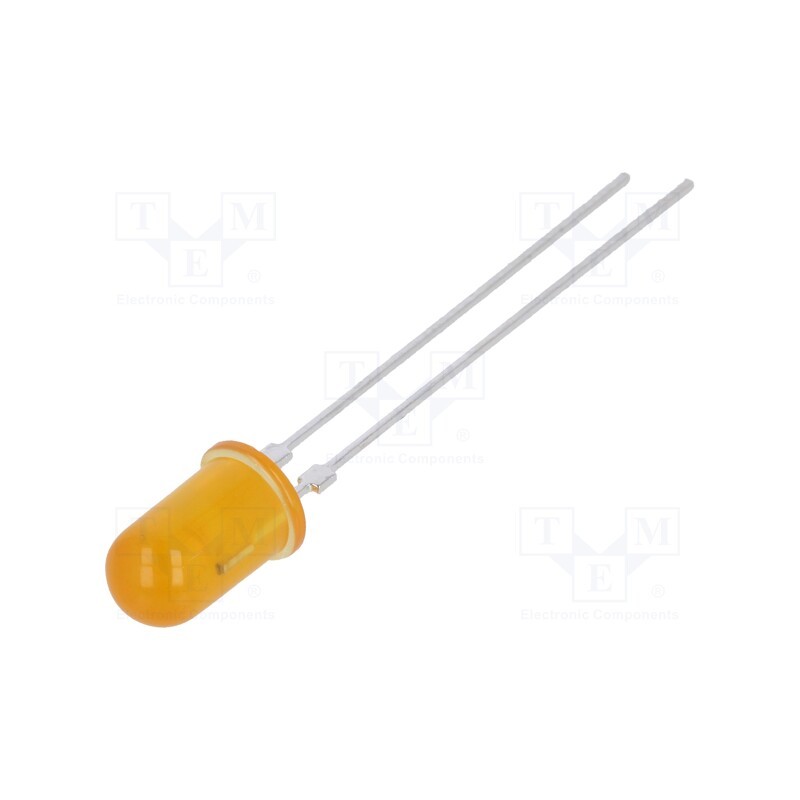 1 pcs x BROADCOM (AVAGO) - HLMP-3650 - LED, 5mm, yellow, 2.2mcd, 60°, Front: convex, 5V, No.of term: 2