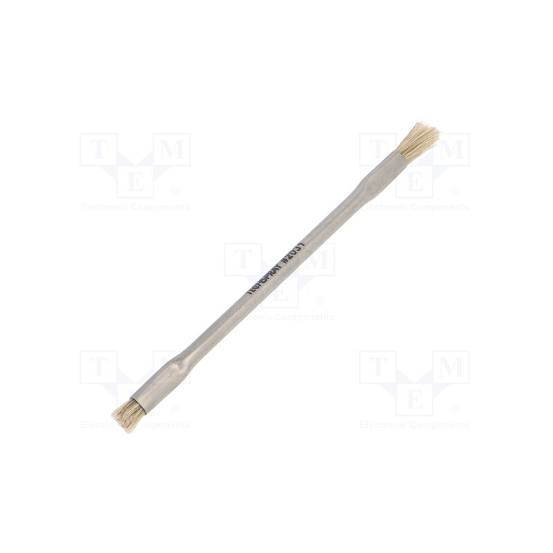 1 pcs x Techspray - 47849 - Tool: brush, horse hair, double sided, Handle material: metal