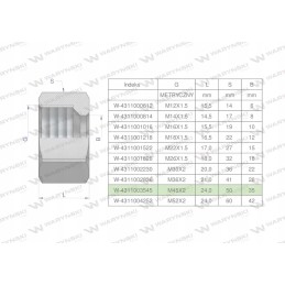Metric hydraulic nut m35l m45x2 35l w