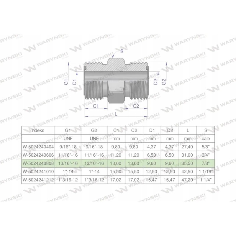 Inch hydraulic connector bb 13 16 orfs u