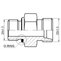 Straight connection ed bb m20x1 5 m22x1 5 hydrolider