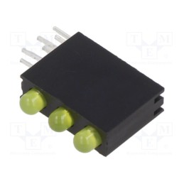 1 pcs x OPTOSUPPLY - OSY5LX3E34B-3F3C - LED, in housing, yellow, 3mm, No.of diodes: 3, 20mA, Lens: diffused