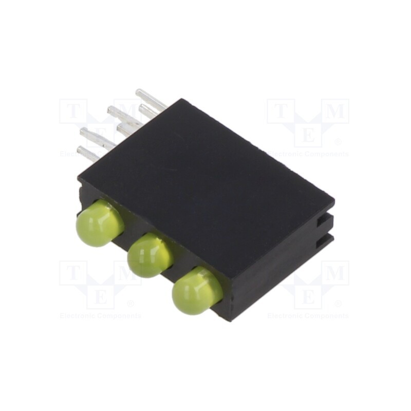 1 pcs x OPTOSUPPLY - OSY5LX3E34B-3F3C - LED, in housing, yellow, 3mm, No.of diodes: 3, 20mA, Lens: diffused