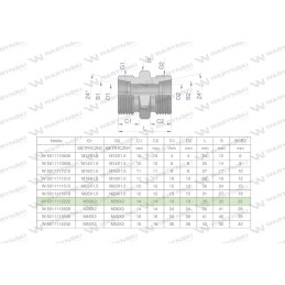Metric hydraulic connector bb m30x2 22l x g w