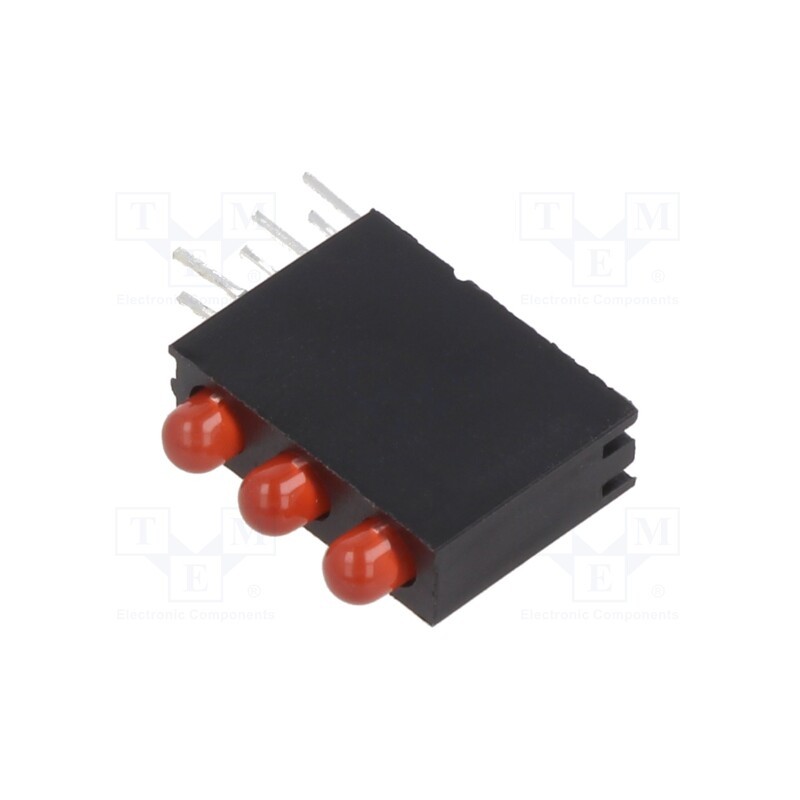 1 pcs x OPTOSUPPLY - OSR6LX3E34B-3F3C - LED, in housing, red, 3mm, No.of diodes: 3, 20mA, Lens: diffused, 30°