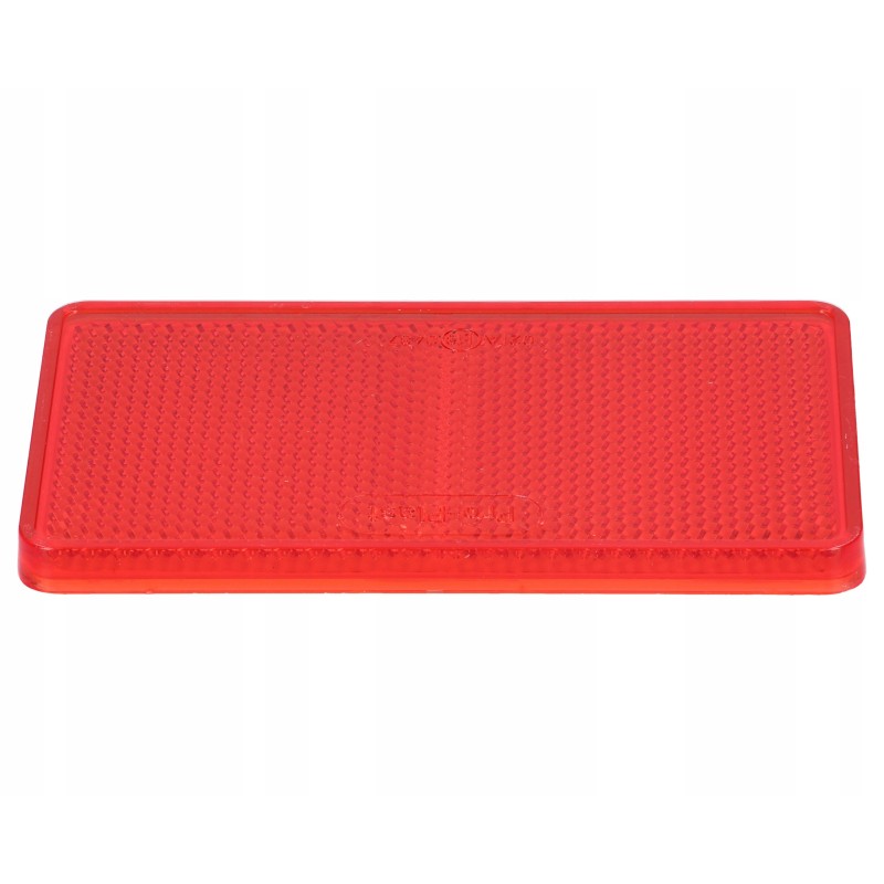 Rectangular red reflector, glued, 105x55mm