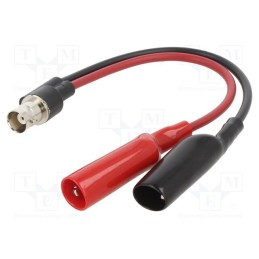 1 pcs x POMONA - 2630 - Test lead, BNC socket,aligator clip x2, Urated: 150V, Len: 0.127m