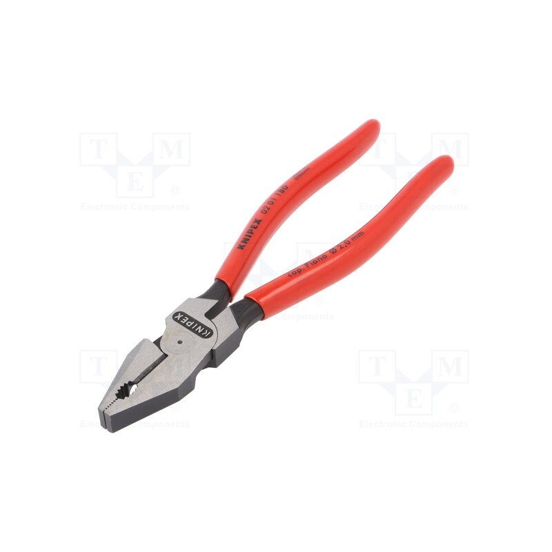 1 pcs x KNIPEX - 02 01 180 - Pliers, for gripping and cutting,universal, 180mm