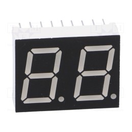 1 pcs x WENRUN - LDD056BUE-101-03 - Display: LED, 7-segment, 14.22mm, 0.56', No.char: 2, red, 11.2mcd