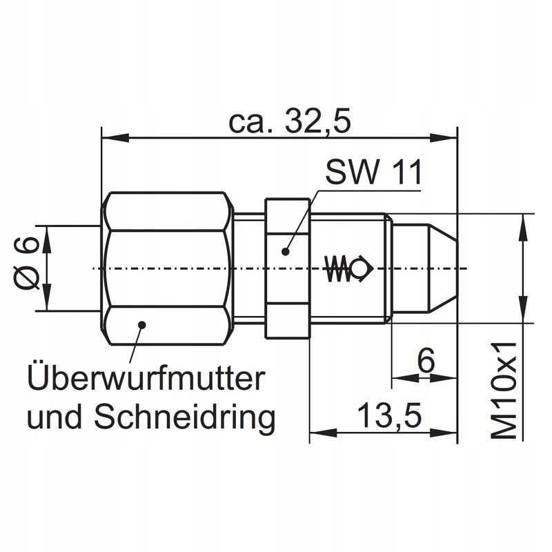 Non-return valve m10x1 6 mm bekamax mx f