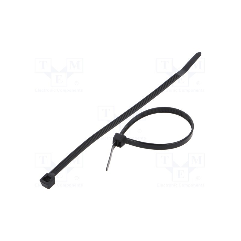 100 pcs x FIX&FASTEN - FIX-S-4.8X160/BK - Cable tie, L: 160mm, W: 4.8mm, polyamide, 222N, black, Ømax: 40mm